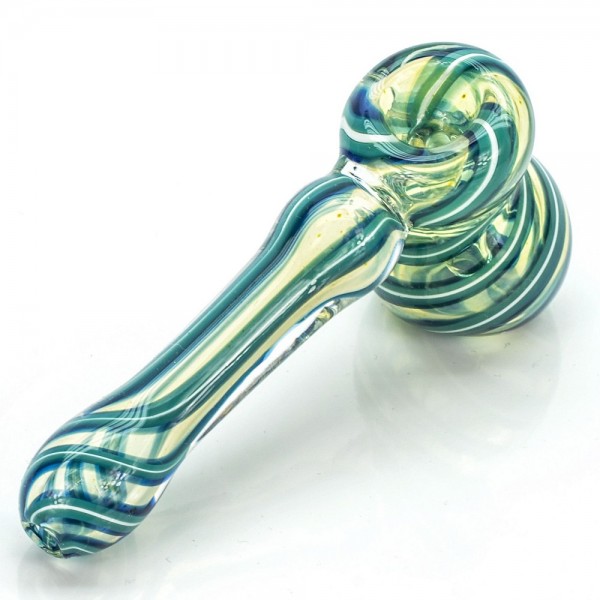 Teal Stripes Hammer Bubbler Teal Stripes Hammer Bubbler